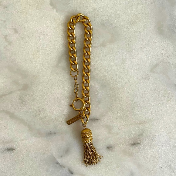 Rachel Zoe Chain & Tassel Bracelet -Gold tone. - Picture 3 of 5